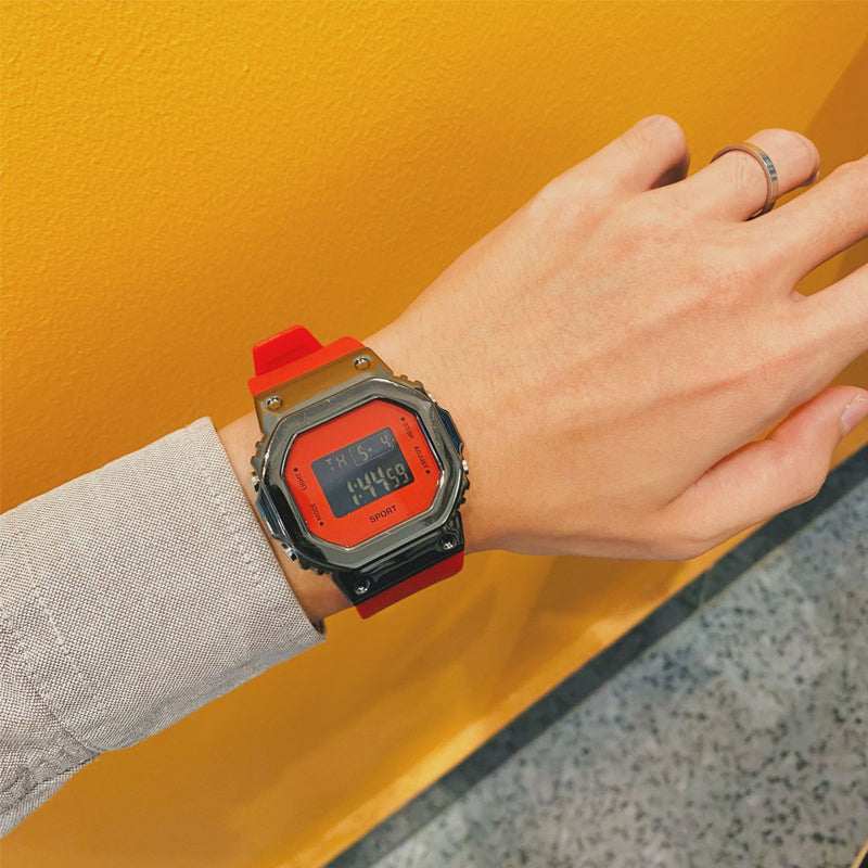 Metal Small Square Multifunctional Sports Watch