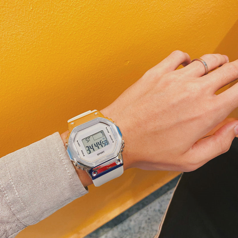 Metal Small Square Multifunctional Sports Watch