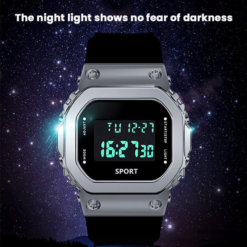 Metal Small Square Multifunctional Sports Watch