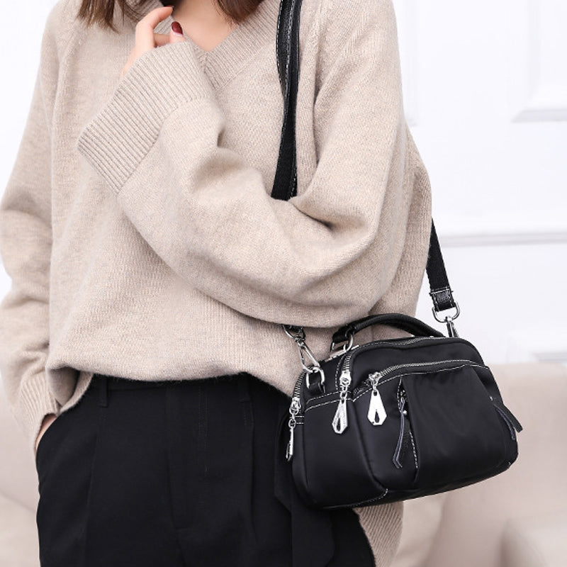 Multi Pockets Soft Leather Crossbody Shoulder Bag