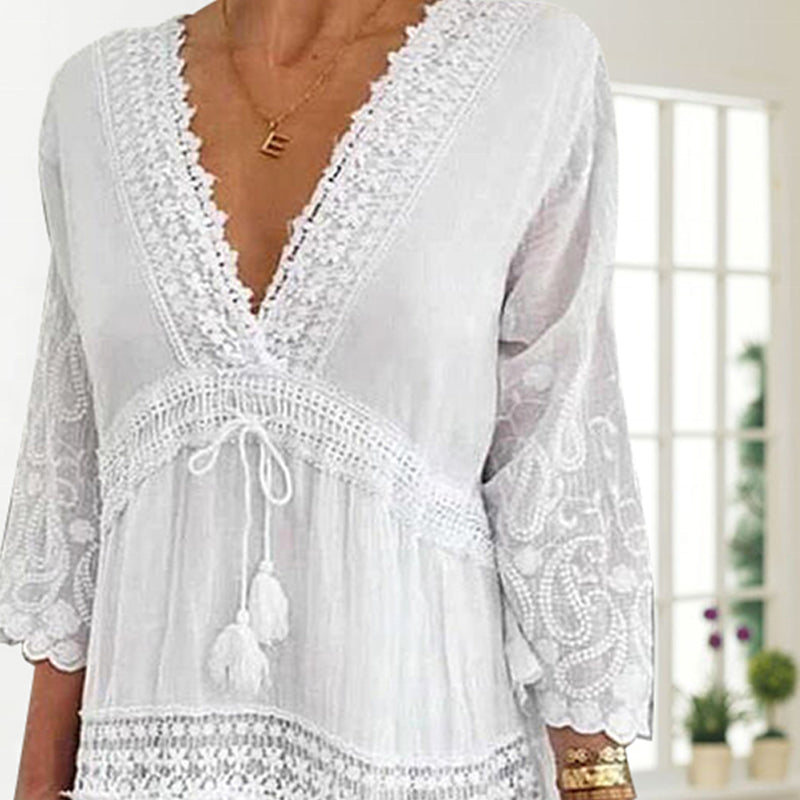 New Soft Deep V Neck Dress