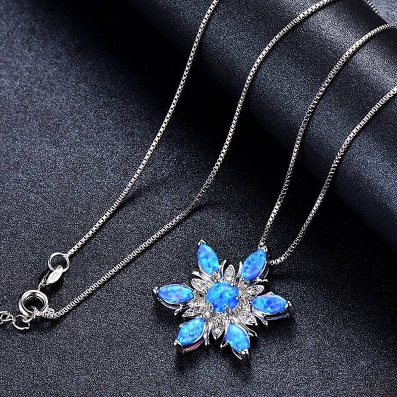 Opal Snowflake Necklace