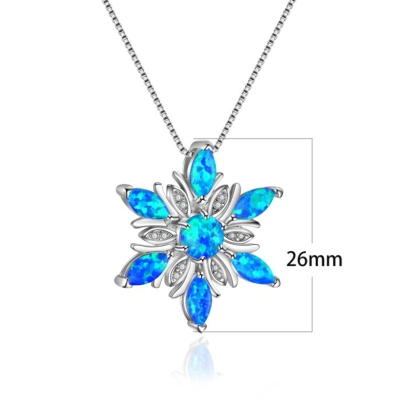 Opal Snowflake Necklace