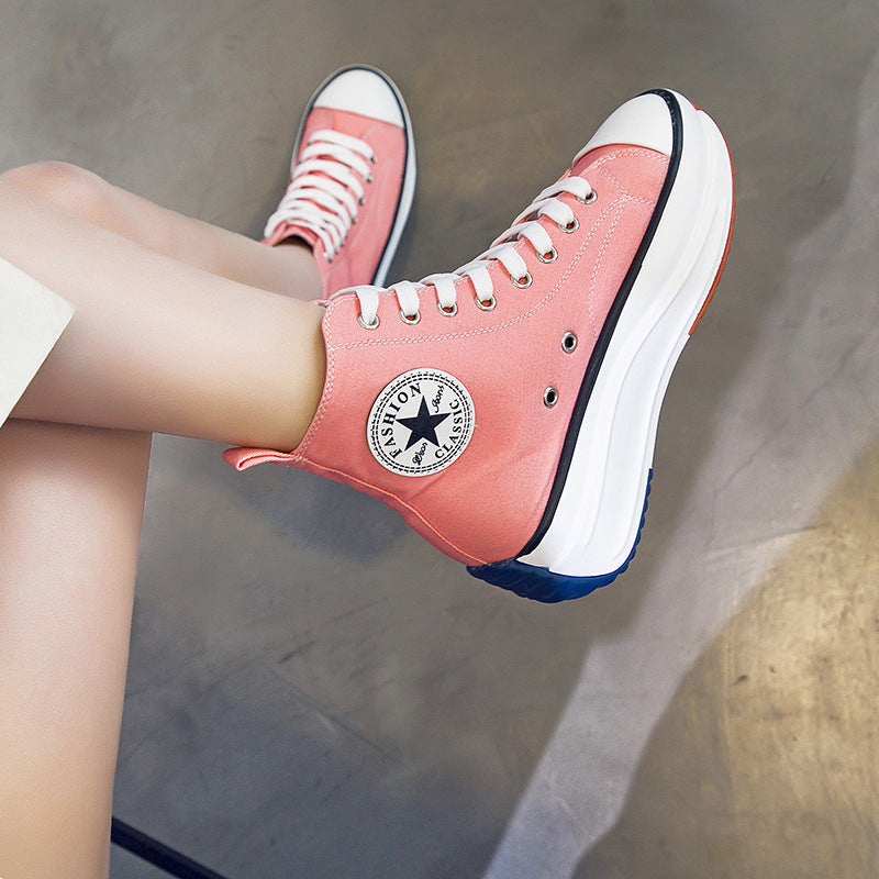 Platform Lace-up Canvas Shoes