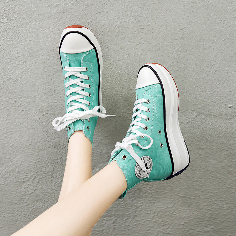 Platform Lace-up Canvas Shoes