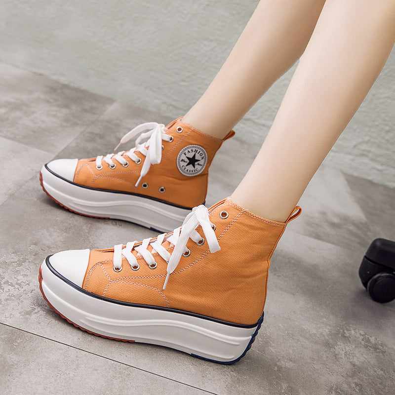 Platform Lace-up Canvas Shoes