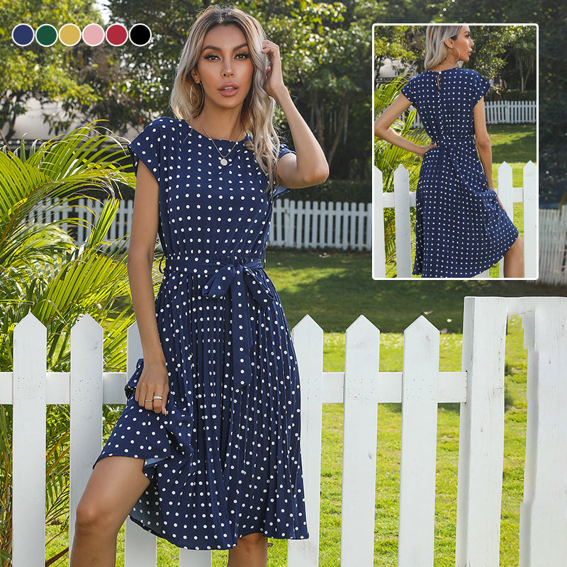 Polka Dot Pleated Dress