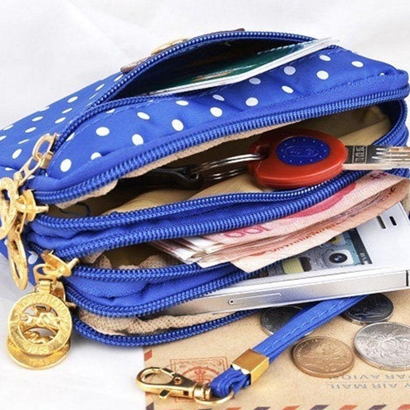 Ladies Coin Multilayer Mini Canvas Bag