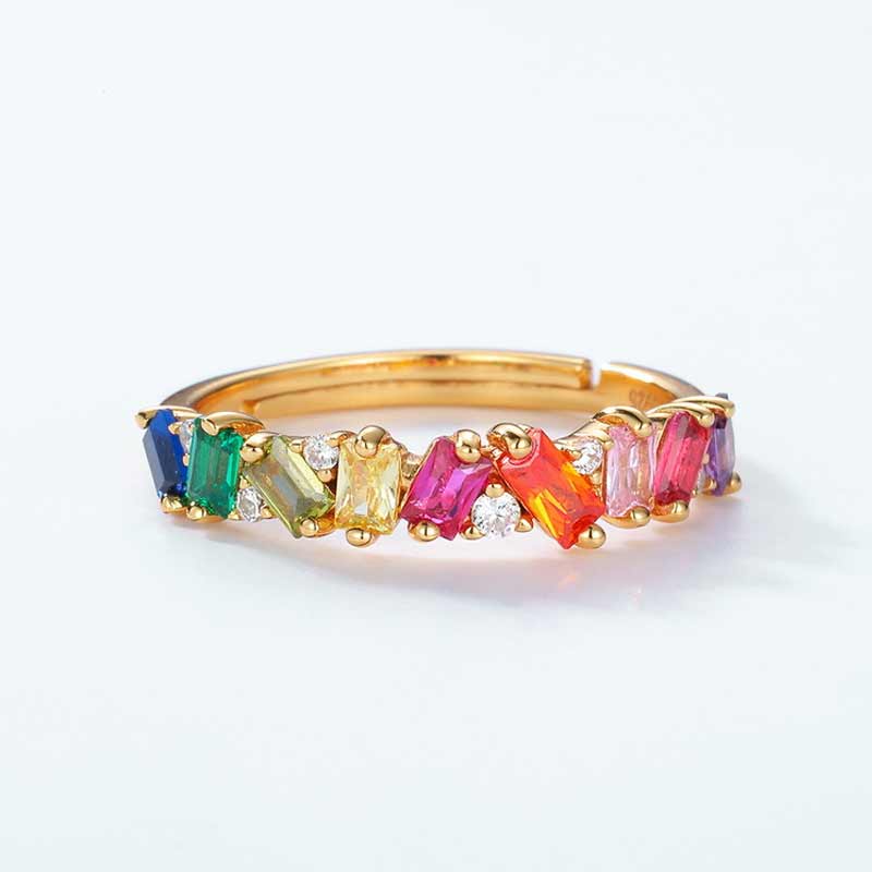 Rainbow Zircon Ring