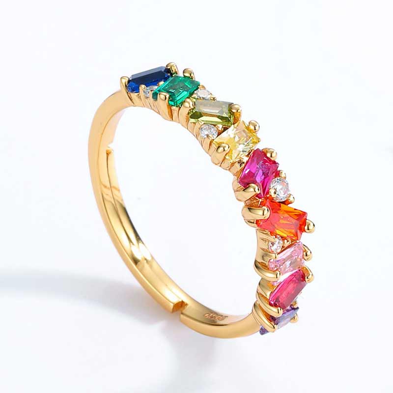 Rainbow Zircon Ring
