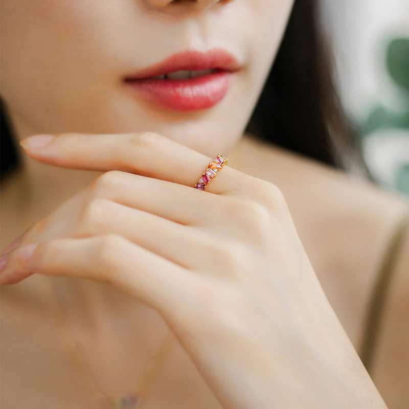 Rainbow Zircon Ring