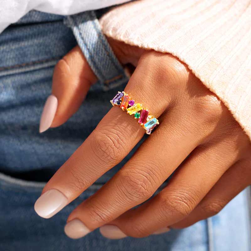 Rainbow Zircon Ring