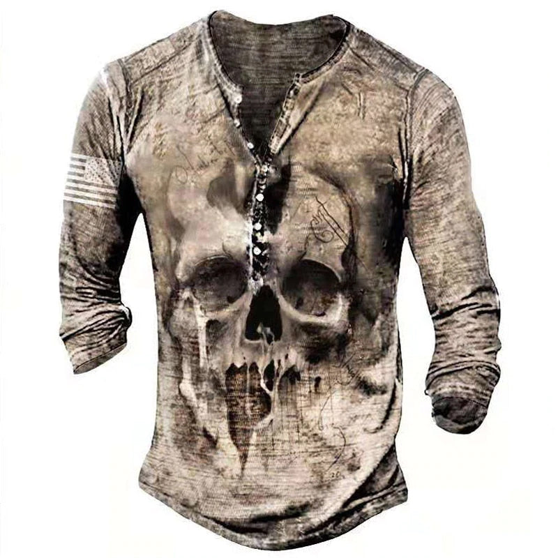 Retro Skull Long Sleeve Tees