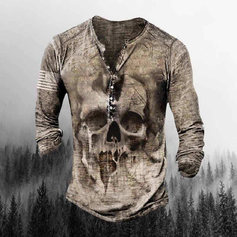 Retro Skull Long Sleeve Tees