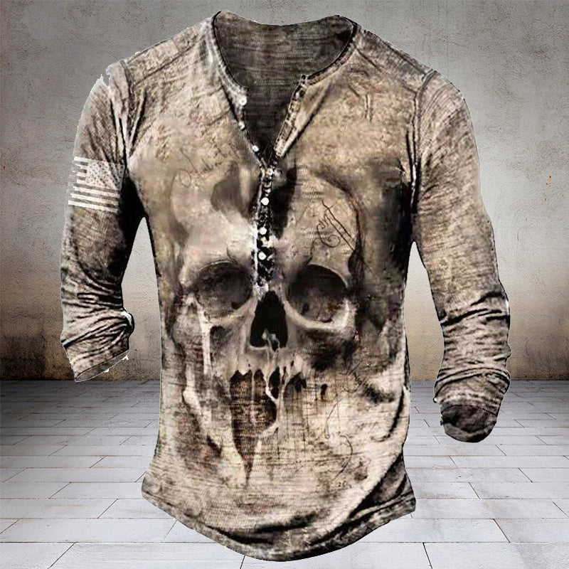 Retro Skull Long Sleeve Tees