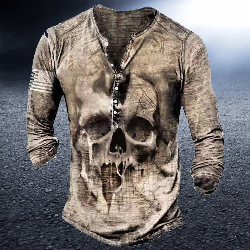 Retro Skull Long Sleeve Tees