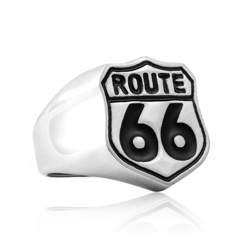 Route 66 Titanium Steel Retro Ring
