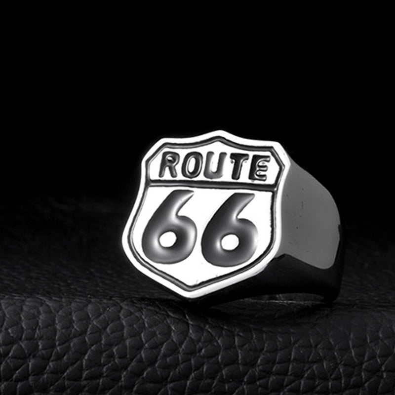 Route 66 Titanium Steel Retro Ring