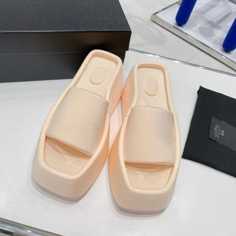 Square toe luxury PU sandals