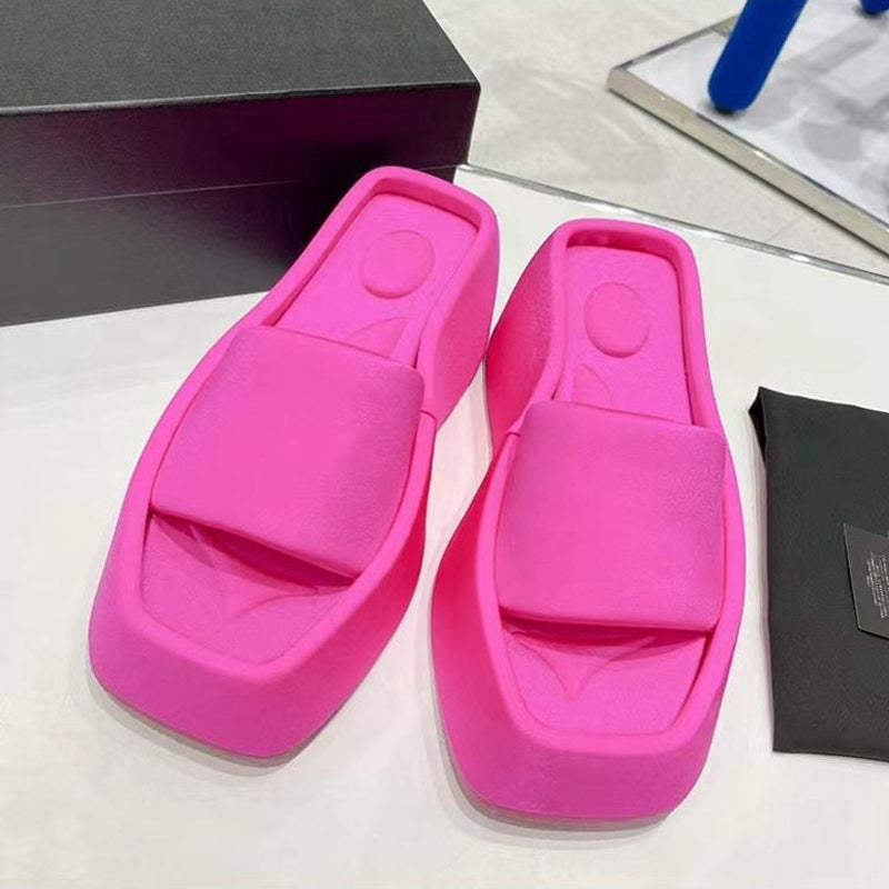 Square toe luxury PU sandals