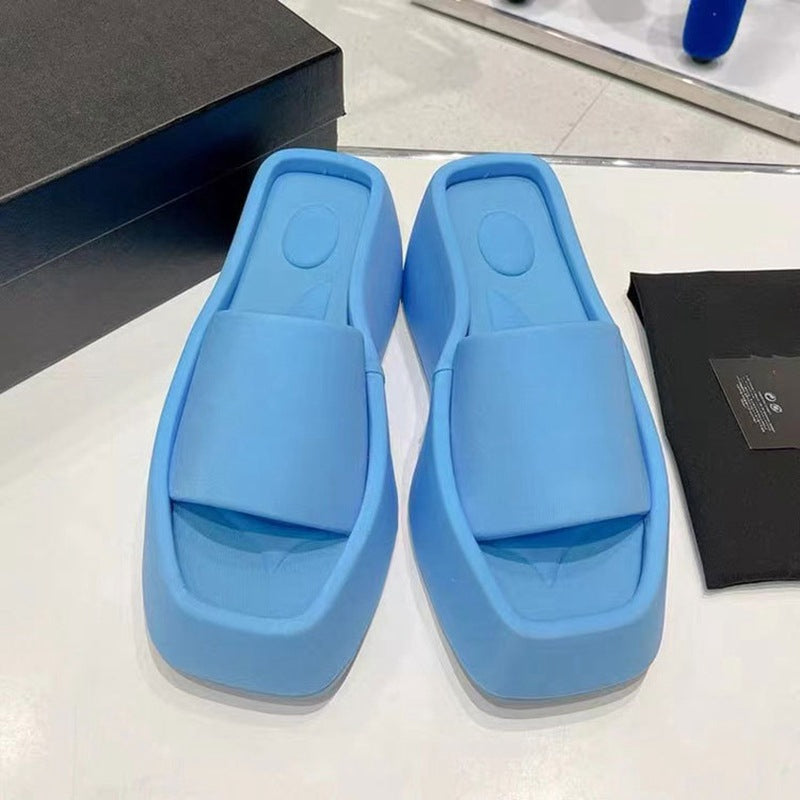 Square toe luxury PU sandals