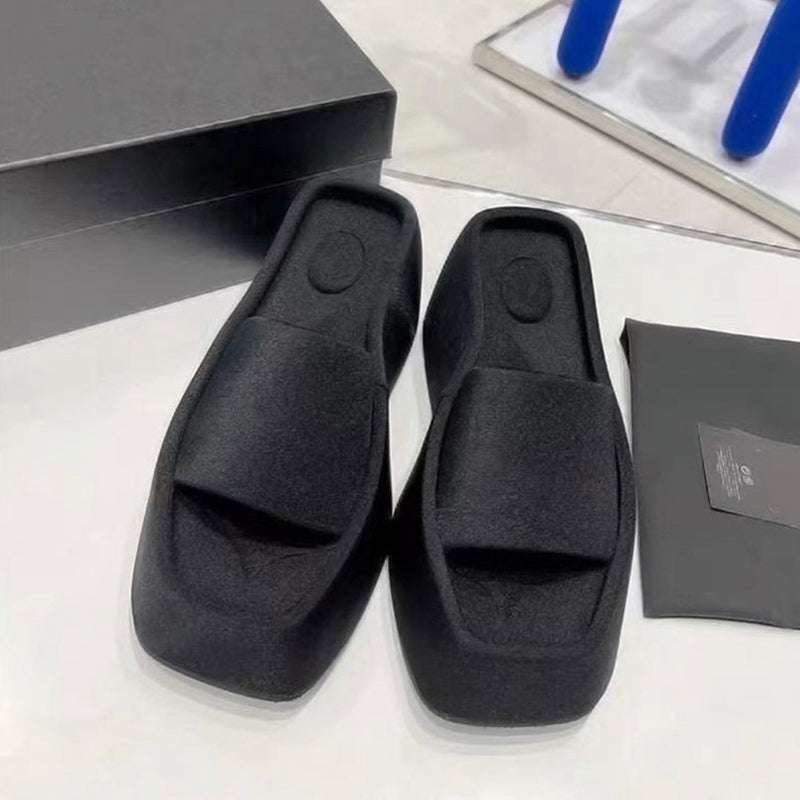 Square toe luxury PU sandals