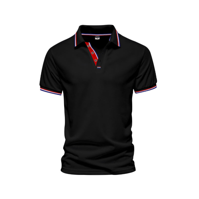 Lapel Collar Solid Color POLO Shirt