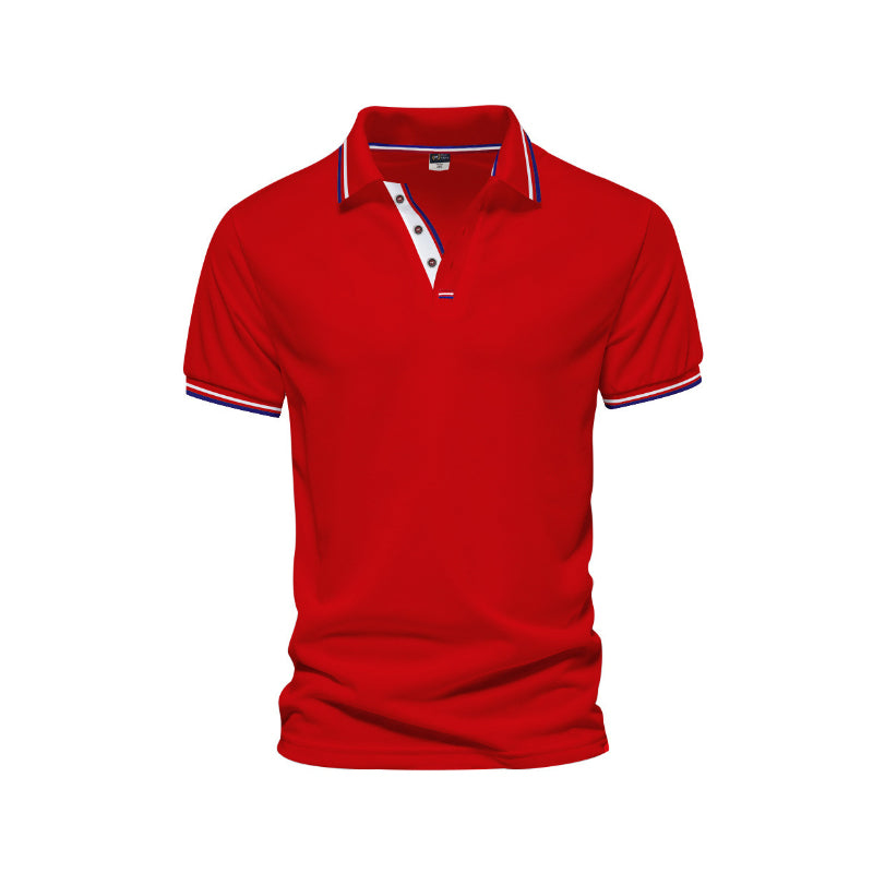 Lapel Collar Solid Color POLO Shirt