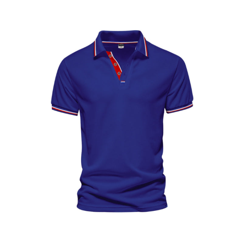 Lapel Collar Solid Color POLO Shirt