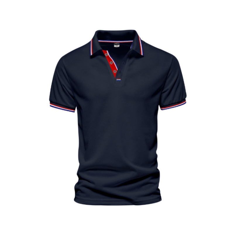 Lapel Collar Solid Color POLO Shirt