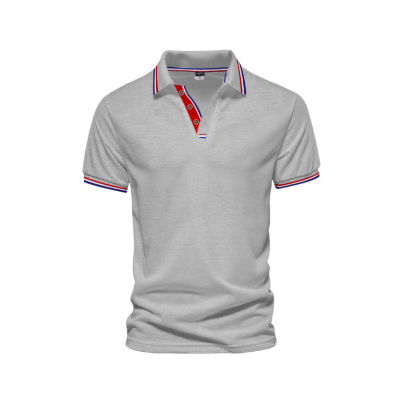 Lapel Collar Solid Color POLO Shirt