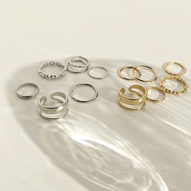 Set of Seven Open Rings