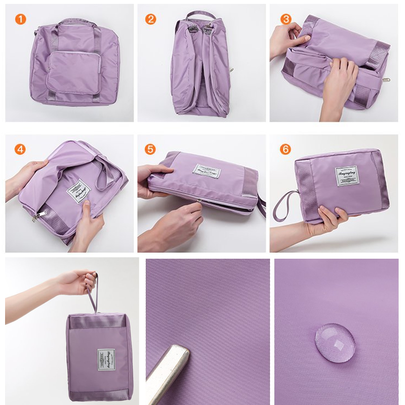 Solid Color Folding Travel Bag