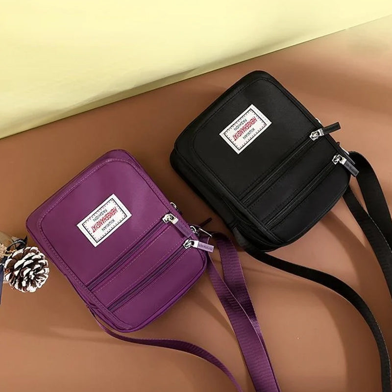 Solid Waterproof Lightweight Nylon Shoulder Bag