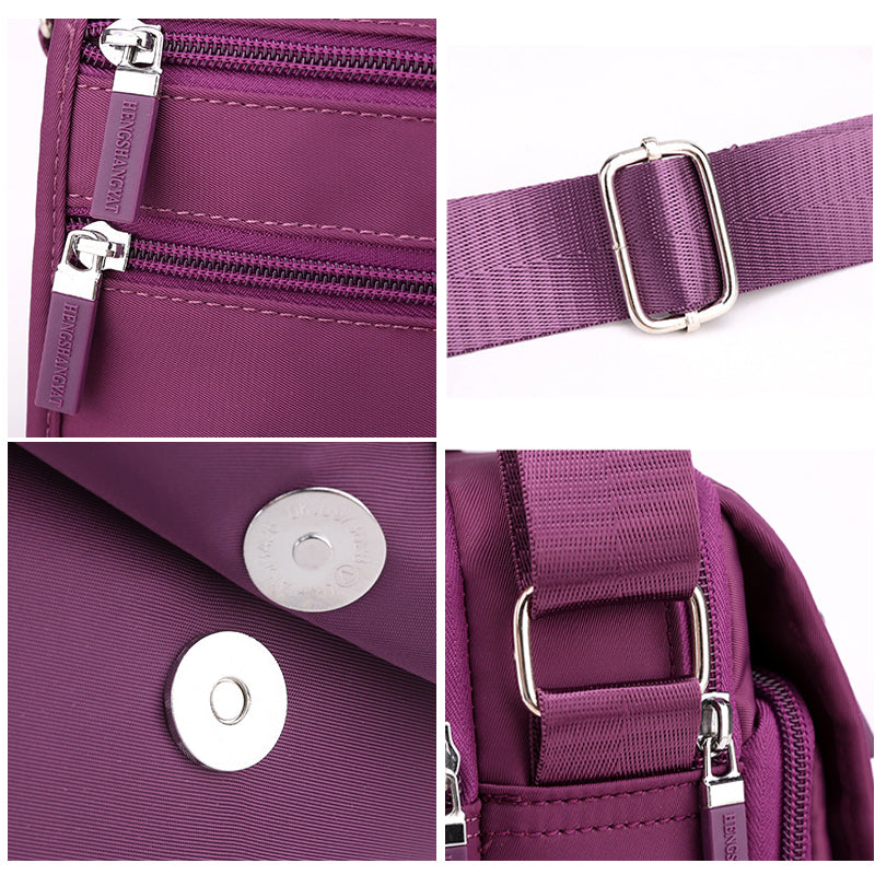 Solid Waterproof Lightweight Nylon Shoulder Bag