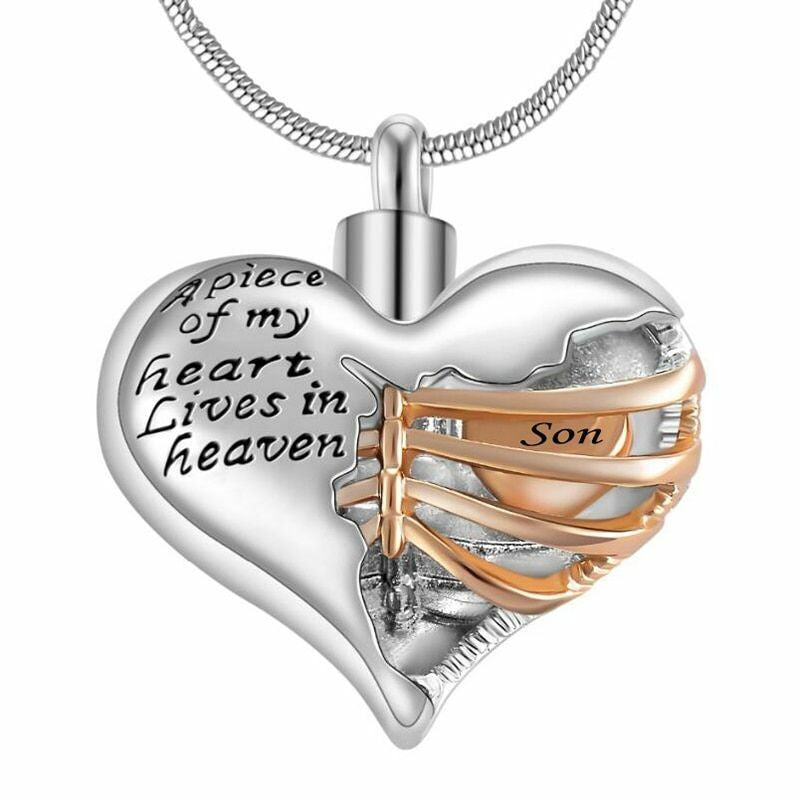 Heart Cremation Urn Necklace Pendant for Human Ashes