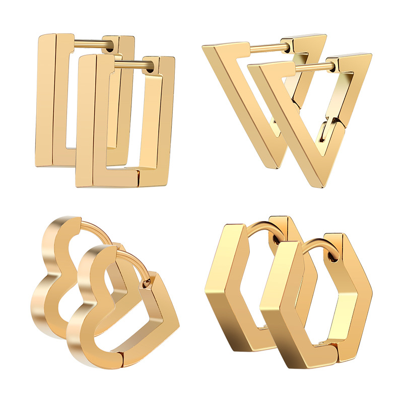 Stainless Steel Mini Geometric Earrings