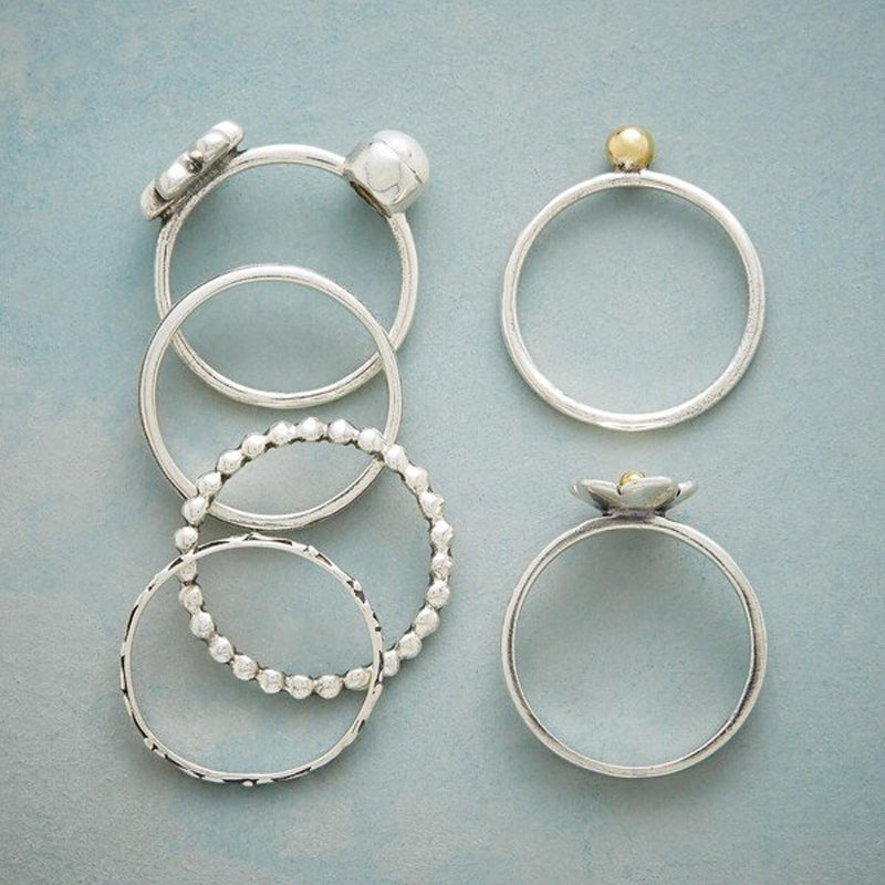 Sterling Silver Flower Pearl Set Ring