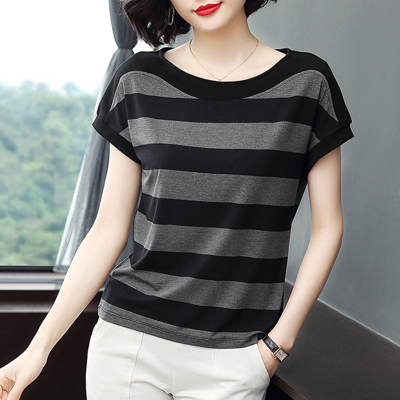 Striped Slimming Short Sleeve