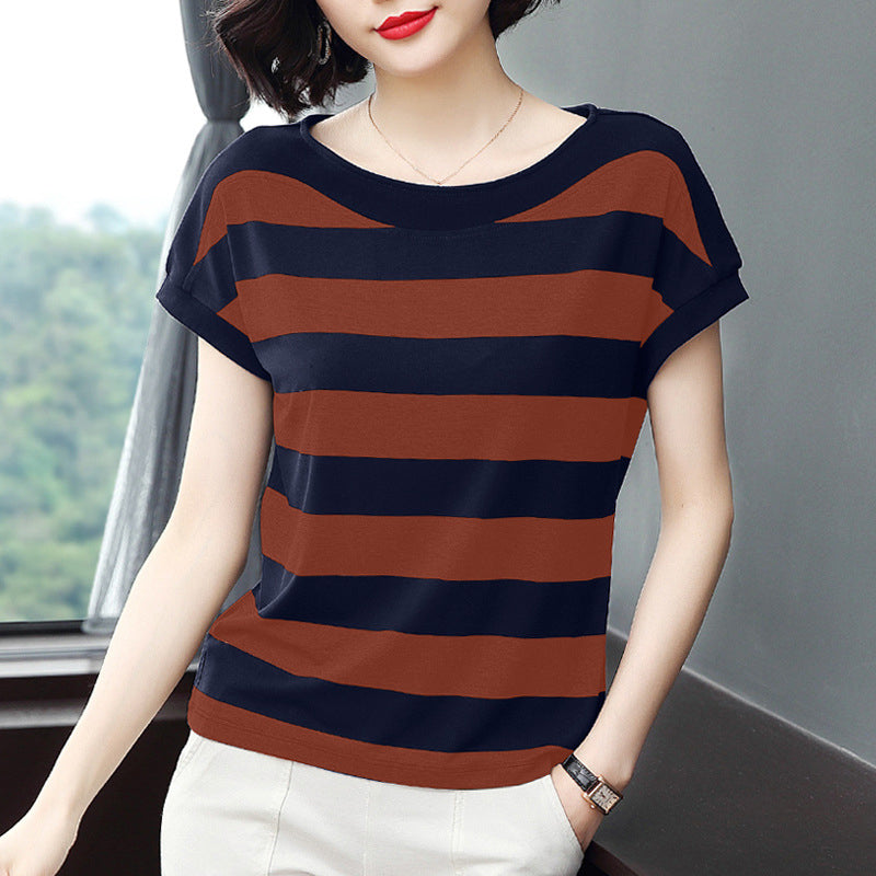 Striped Slimming Short Sleeve