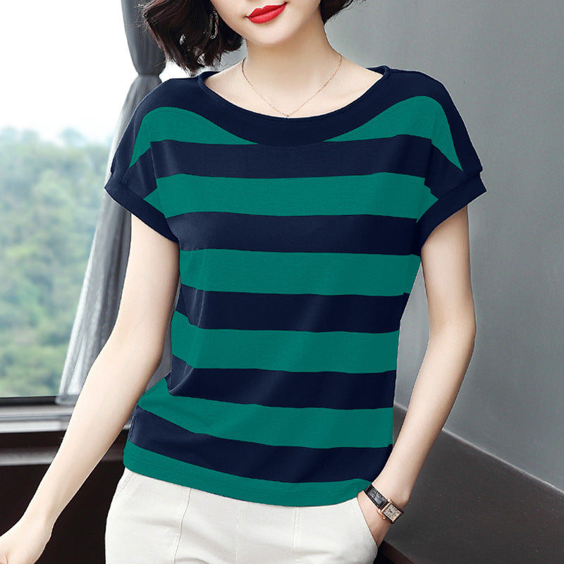 Striped Slimming Short Sleeve