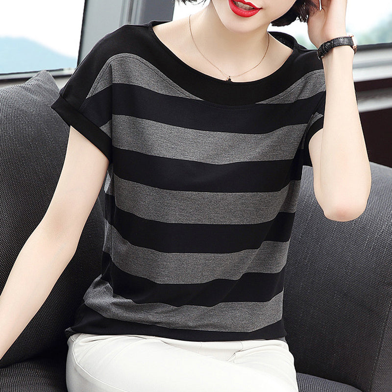 Striped Slimming Short Sleeve