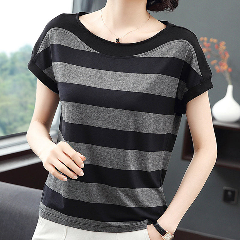 Striped Slimming Short Sleeve