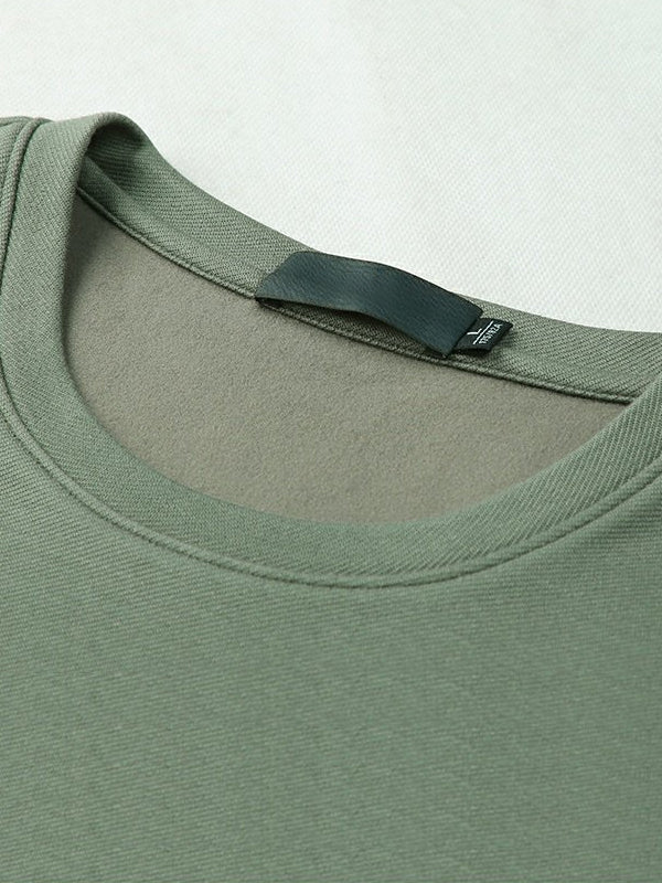 Men's Solid Color Round Neck Long Sleeve T-Shirt