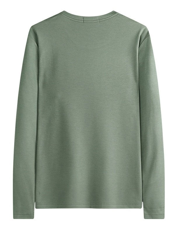 Men's Solid Color Round Neck Long Sleeve T-Shirt