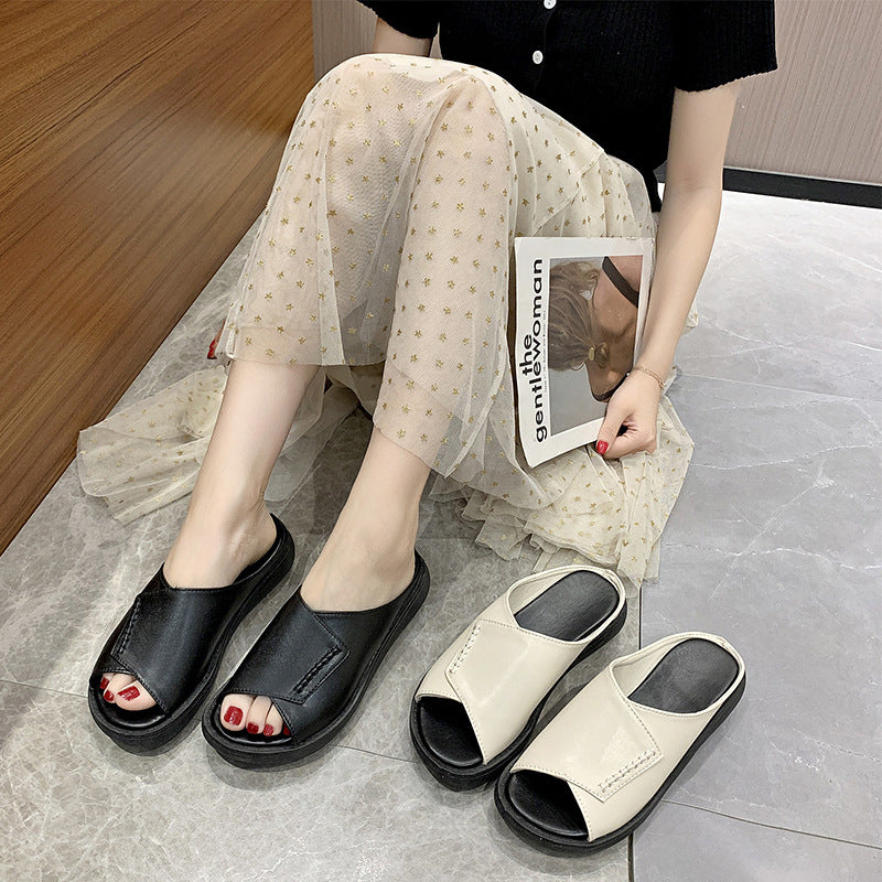Thick-Bottomed Fish Mouth Slippers