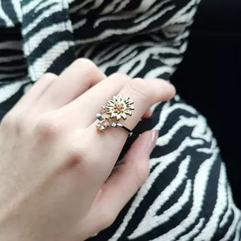 To My Daughter Sunflower Fidget Ring