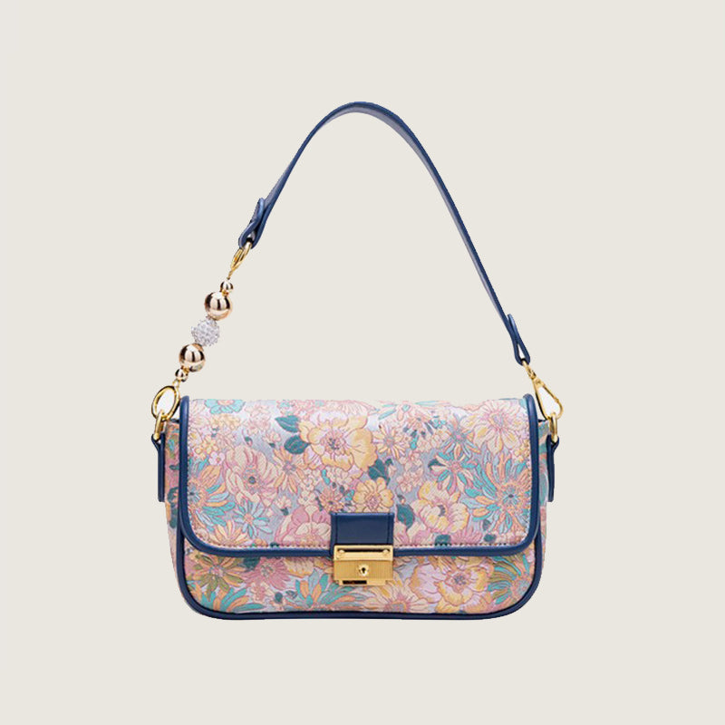 Trendy Printed Canvas Chain Shoulder Bag