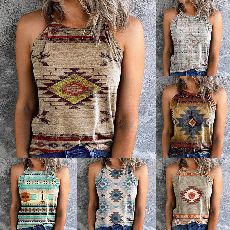 Vintage Halterneck Sleeveless Tank Top
