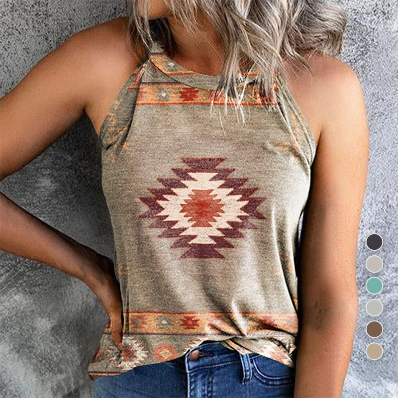 Vintage Halterneck Sleeveless Tank Top
